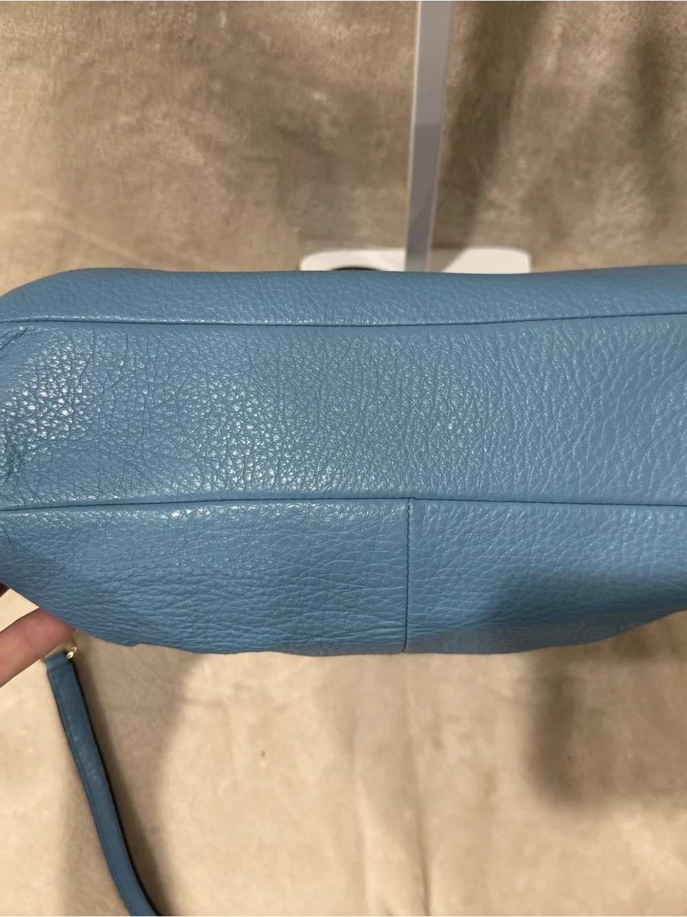 Coach Kelsey Blue Pebbled Leather Small Satchel with Removable Strap